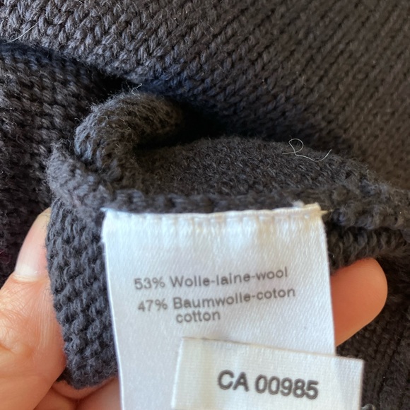 Akris Punto black blue wool cotton cardigan - Picture 3 of 7